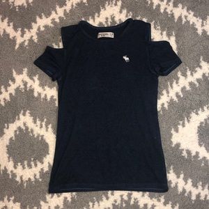 Navy Blue abercrombie kids off shoulder tee